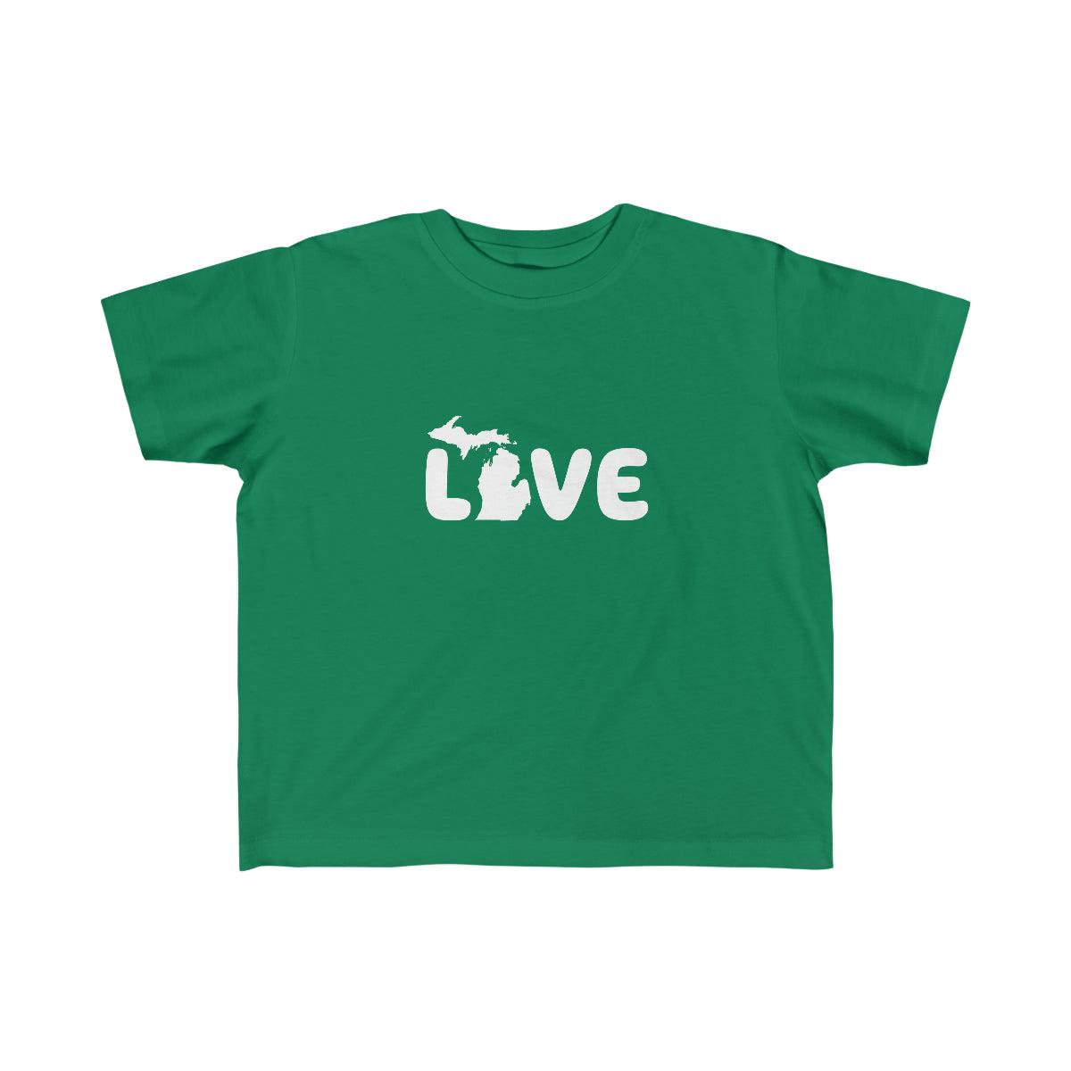 Michigan 'Love' T-Shirt  (Rounded Children's Font) | Toddler Short Sleeve - Circumspice Michigan