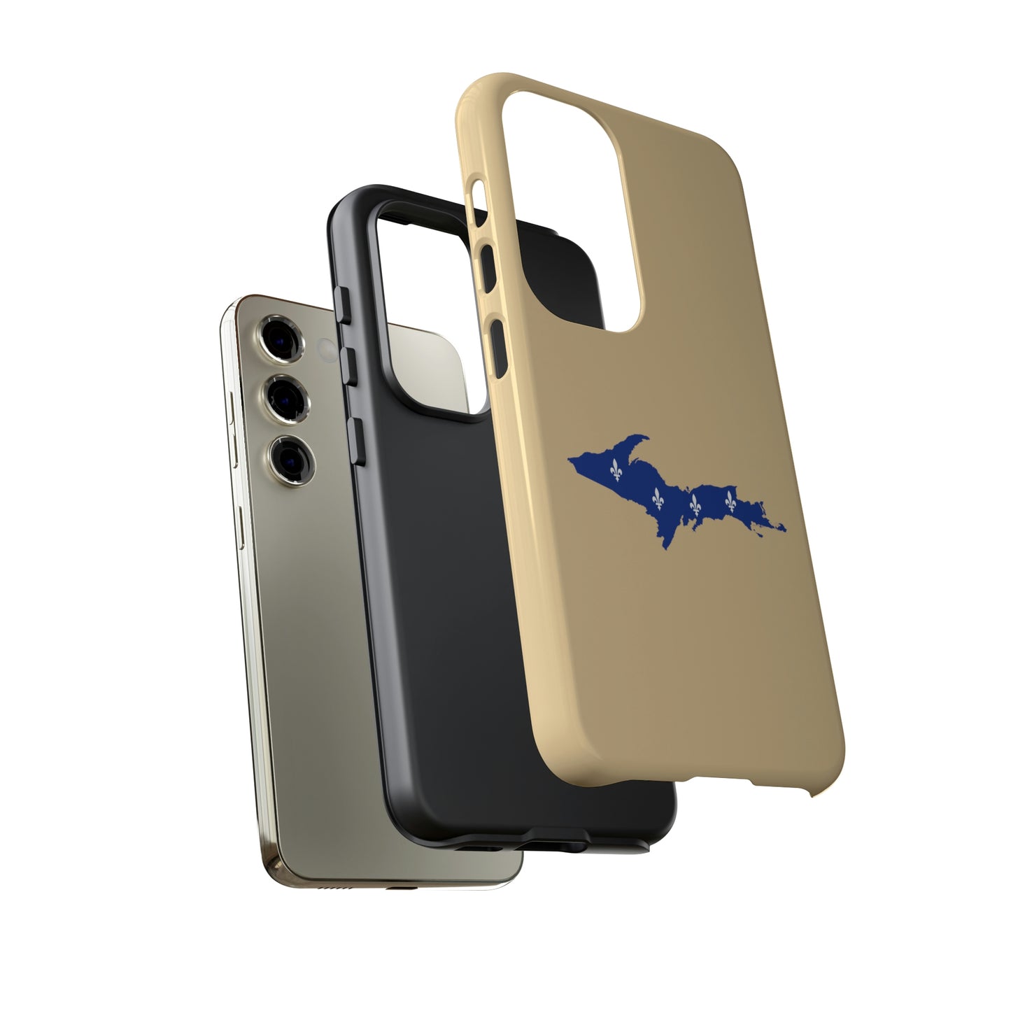 Michigan Upper Peninsula Tough Phone Case (Maple Color w/ UP Quebec Flag Outline) | Samsung & Pixel Android