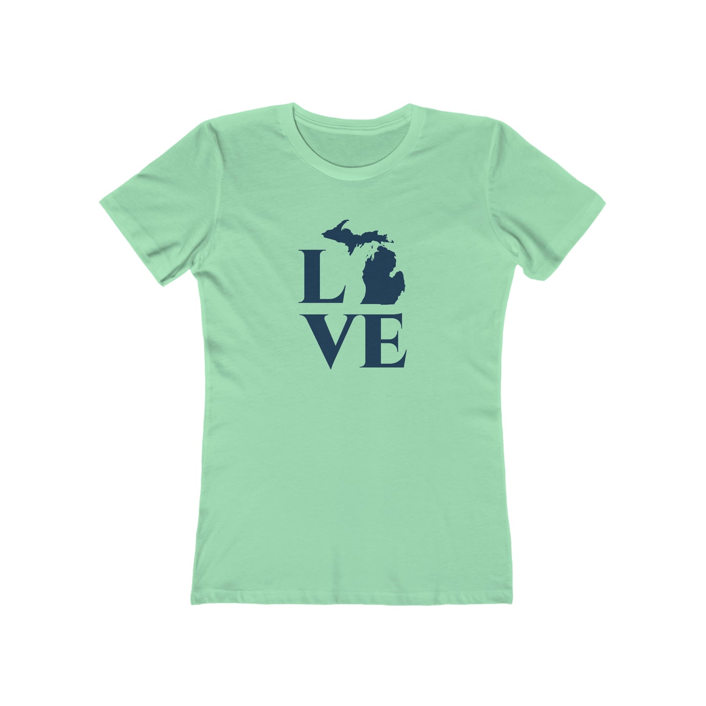 Michigan 'Love' T-Shirt (Roman Serif Font) | Women's Boyfriend Cut