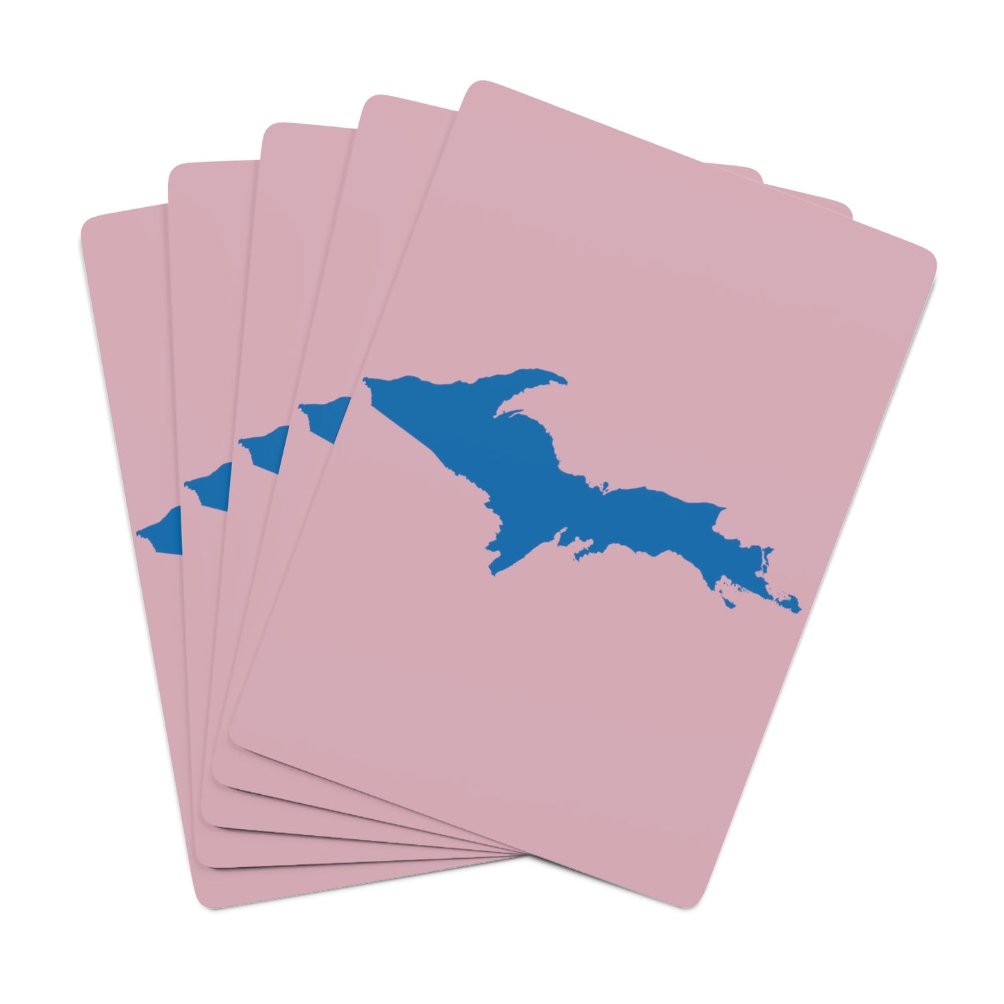 Michigan Upper Peninsula Poker Cards (Pink w/ Azure UP Outline)