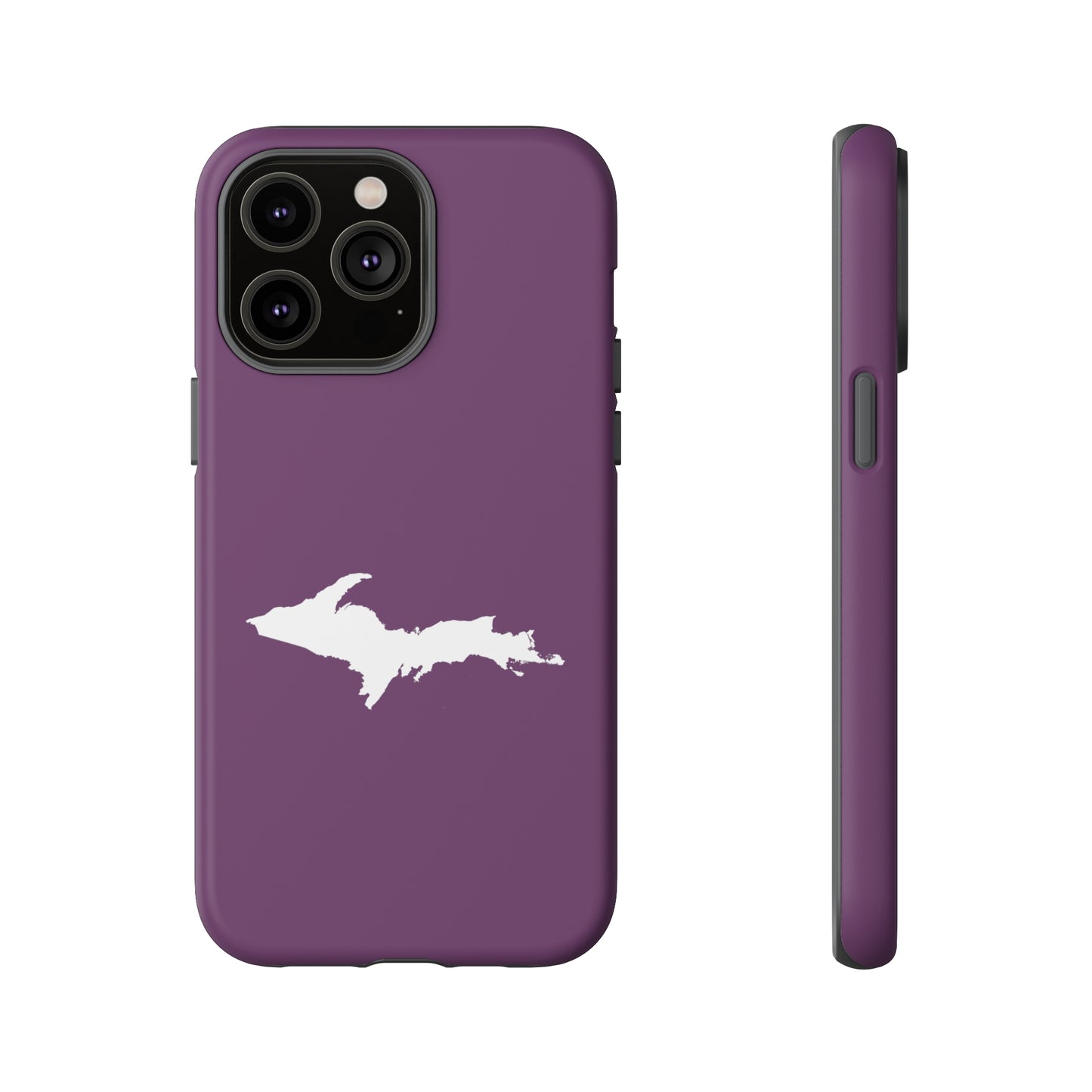 Michigan Upper Peninsula Tough Phone Case (Plum w/ UP Outline) | Apple iPhone