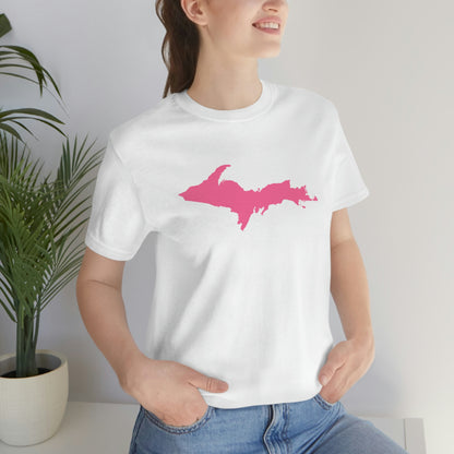 Michigan Upper Peninsula T-Shirt (w/ Pink UP Outline) | Unisex Standard Fit