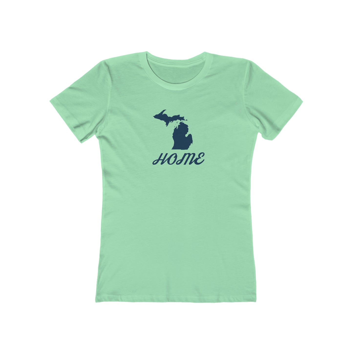 Michigan 'Home' T-Shirt (Retro Script Font) | Women's Boyfriend Cut