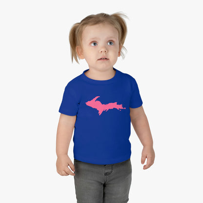 Michigan Upper Peninsula Infant T-Shirt (w/ Pink UP Outline) | Short Sleeve