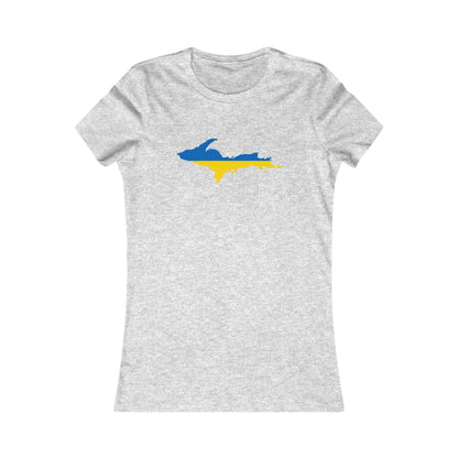 Michigan Upper Peninsula T-Shirt (w/ UP Ukraine Flag Outline) | Women's Slim Fit