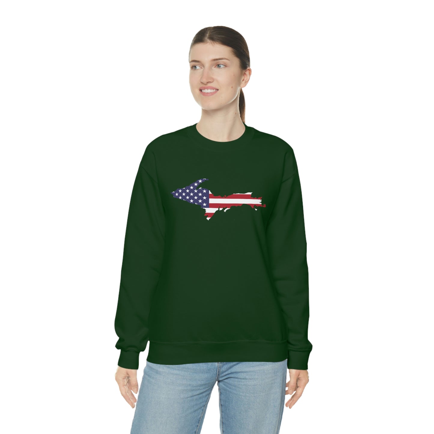 Michigan Upper Peninsula Sweatshirt (w/ UP USA Flag Outline) | Unisex Standard