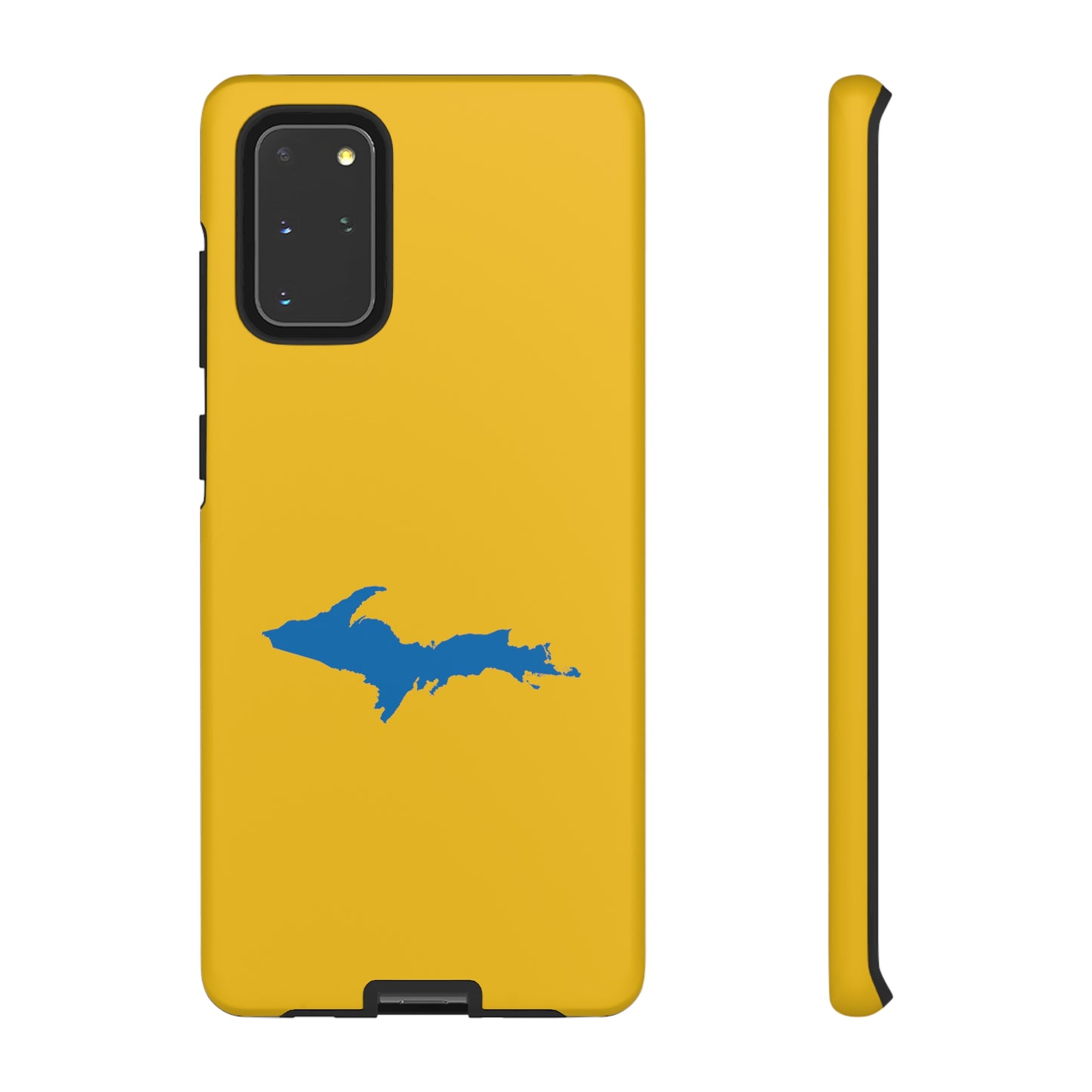 Michigan Upper Peninsula Tough Phone Case (Gold w/ Azure UP Outline) | Samsung & Pixel Android