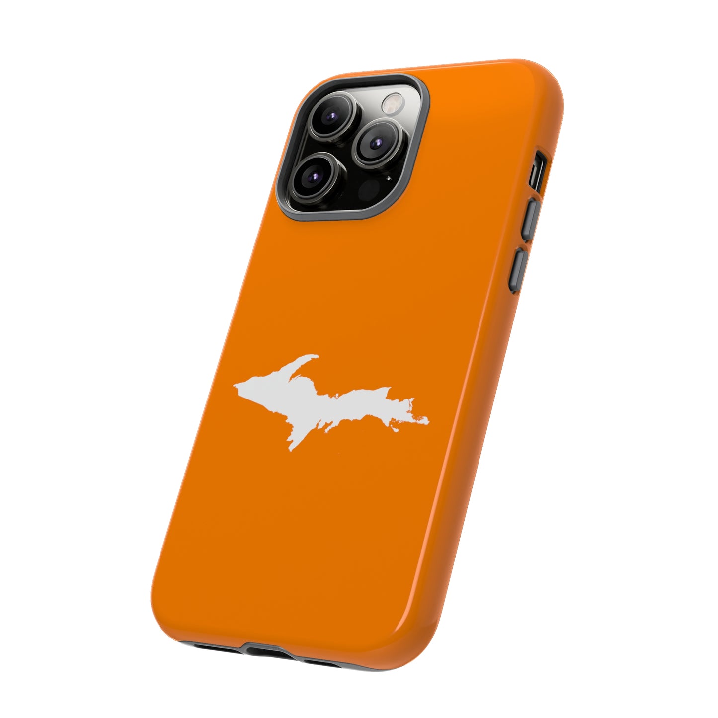 Michigan Upper Peninsula Tough Phone Case (Orange w/ UP Outline) | Apple iPhone