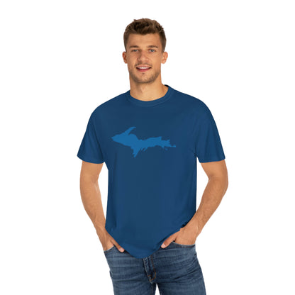 Michigan Upper Peninsula T-Shirt (w/ Azure UP Outline) | Unisex Garment-Dyed