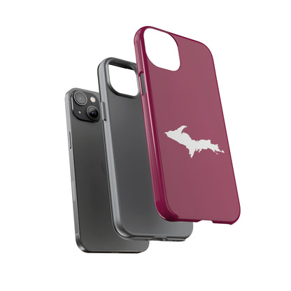 Michigan Upper Peninsula Tough Phone Case (Ruby Red w/ UP Outline) | Apple iPhone