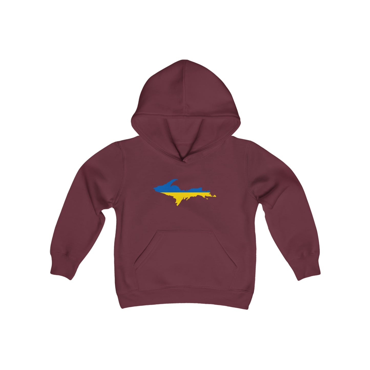 Michigan Upper Peninsula Hoodie (w/ UP Ukraine Flag Outline)| Unisex Youth