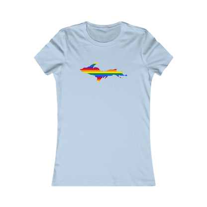 Michigan Upper Peninsula T-Shirt (w/ UP Pride Flag Outline) | Women's Slim Fit