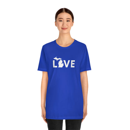 Michigan 'Love' T-Shirt (Geometric Sans Font) | Unisex Standard Fit