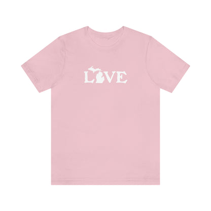 Michigan 'Love' T-Shirt (Woodcut Font) | Unisex Standard Fit