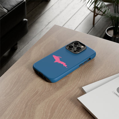 Michigan Upper Peninsula Tough Phone Case (Blueberry w/ Pink UP Outline) | Apple iPhone