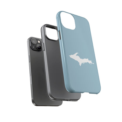 Michigan Upper Peninsula Tough Phone Case (Opal Blue w/ UP Outline) | Apple iPhone