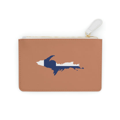 Michigan Upper Peninsula Mini Clutch Bag (Copper Color w/ UP Finland Flag Outline)