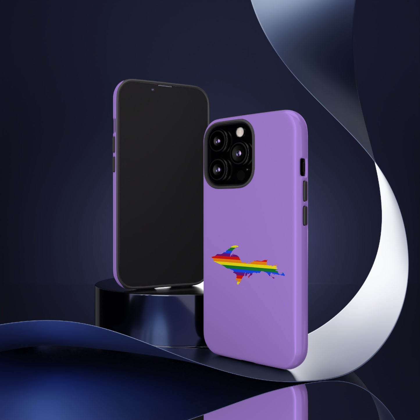 Michigan Upper Peninsula Tough Phone Case (Lavender w/ UP Pride Flag Outline) | Apple iPhone