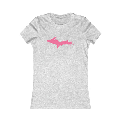 Michigan Upper Peninsula T-Shirt (w/ Pink UP Outline) | Women's Slim Fit