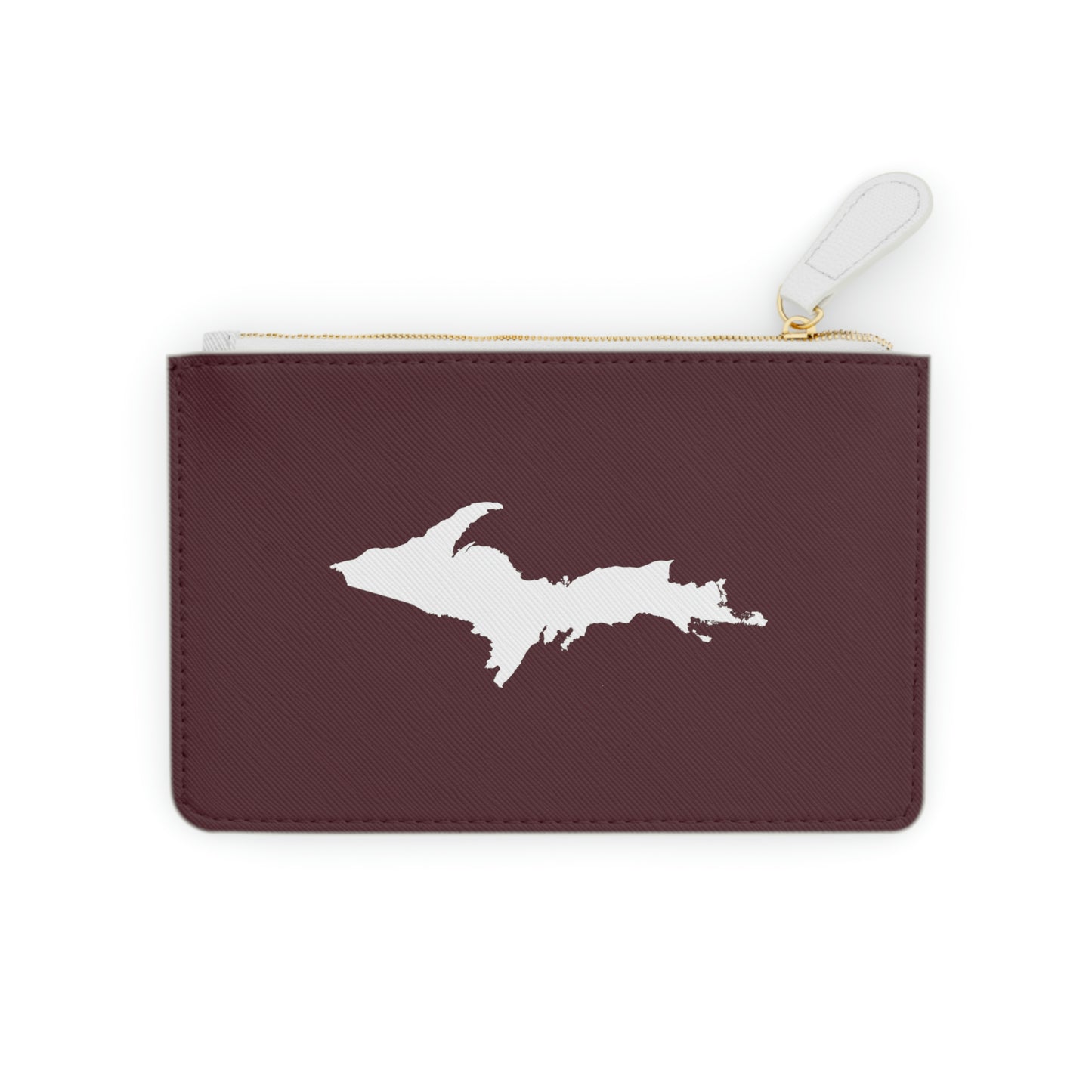 Michigan Upper Peninsula Mini Clutch Bag (Old Mission Burgundy w/ UP Outline)