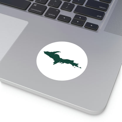 Michigan Upper Peninsula Round Stickers (w/ Green UP Outline) | Indoor\Outdoor