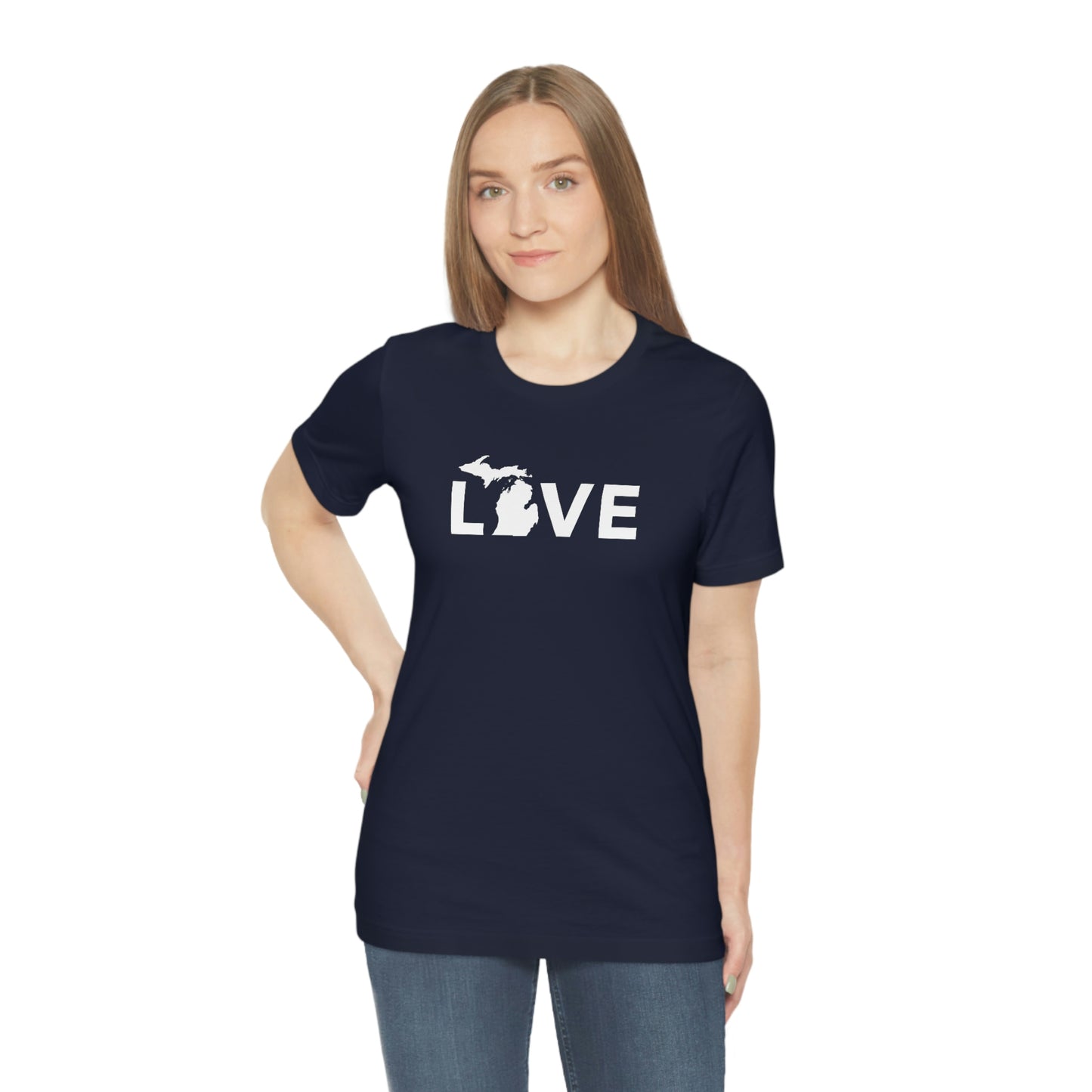 Michigan 'Love' T-Shirt (Geometric Sans Font) | Unisex Standard Fit