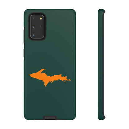 Michigan Upper Peninsula Tough Phone Case (Green w/ Orange UP Outline) | Samsung & Pixel Android