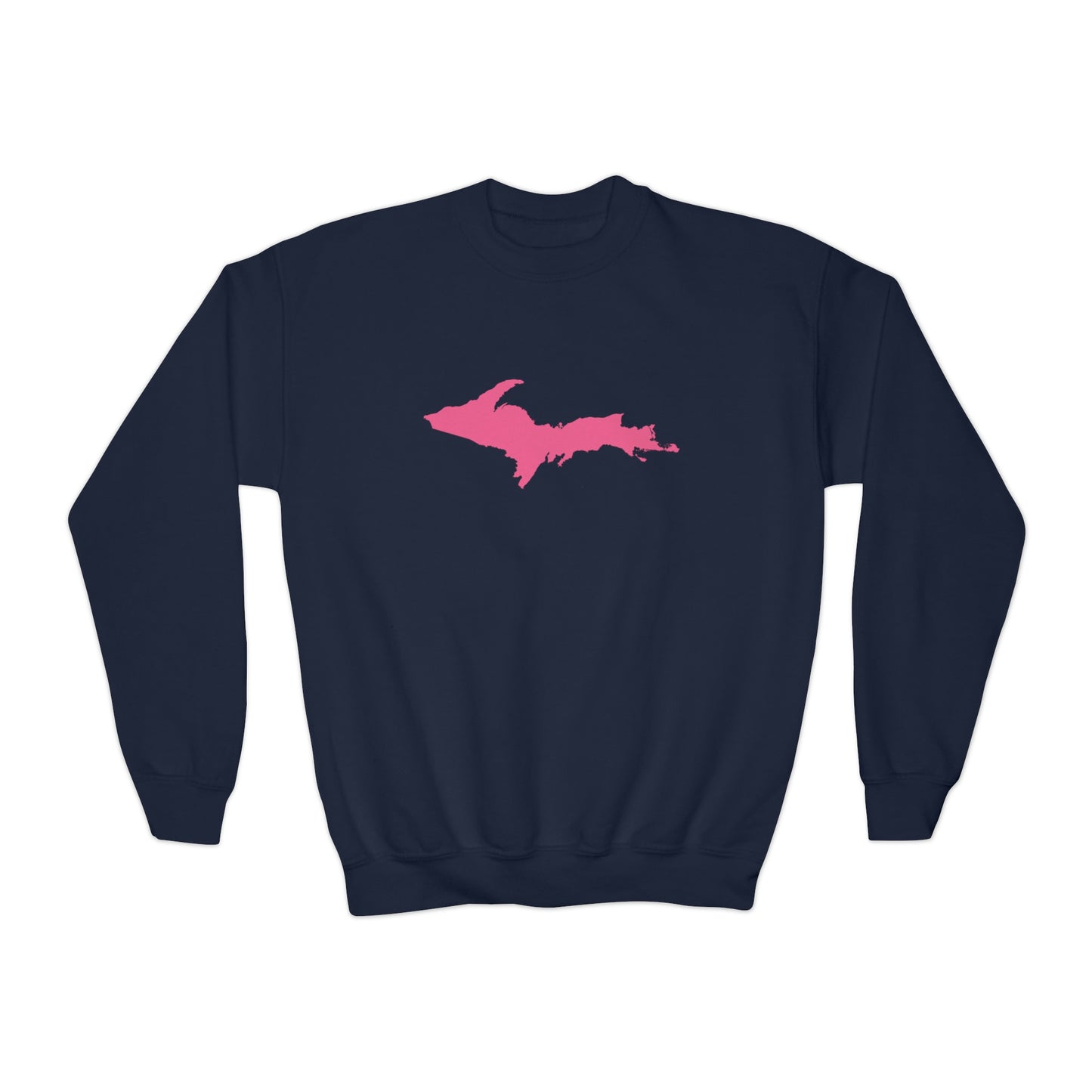 Michigan Upper Peninsula Youth Sweatshirt (w/ Pink UP Outline)