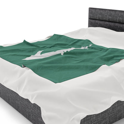 Michigan Upper Peninsula Plush Blanket (w/ UP Outline) | '64 Metallic Mint Green