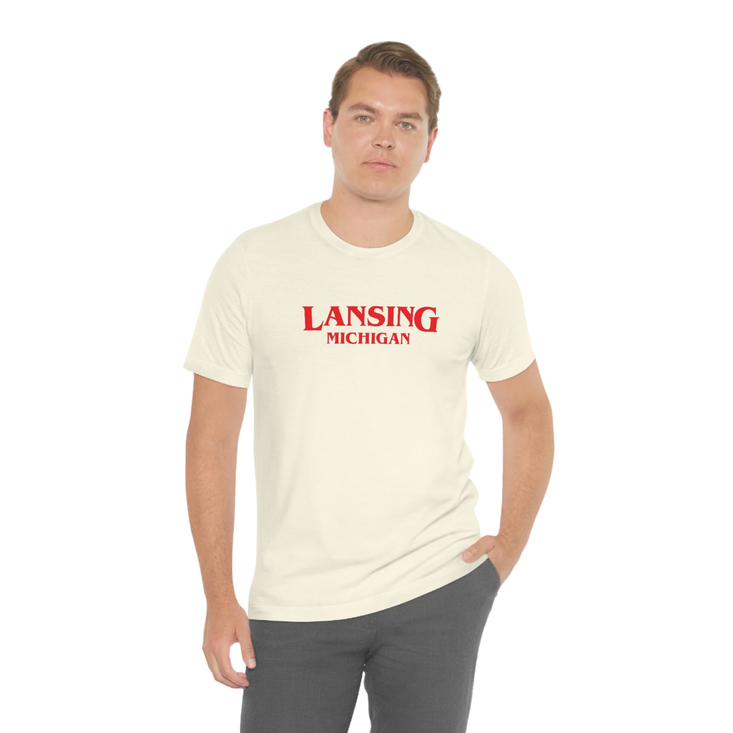 'Lansing Michigan' ' T-Shirt (1980s Drama Parody) | Unisex Standard Fit