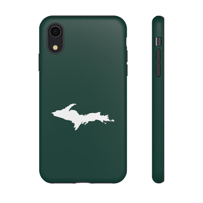 Michigan Upper Peninsula Tough Phone Case (Green w/ UP Outline) | Apple iPhone