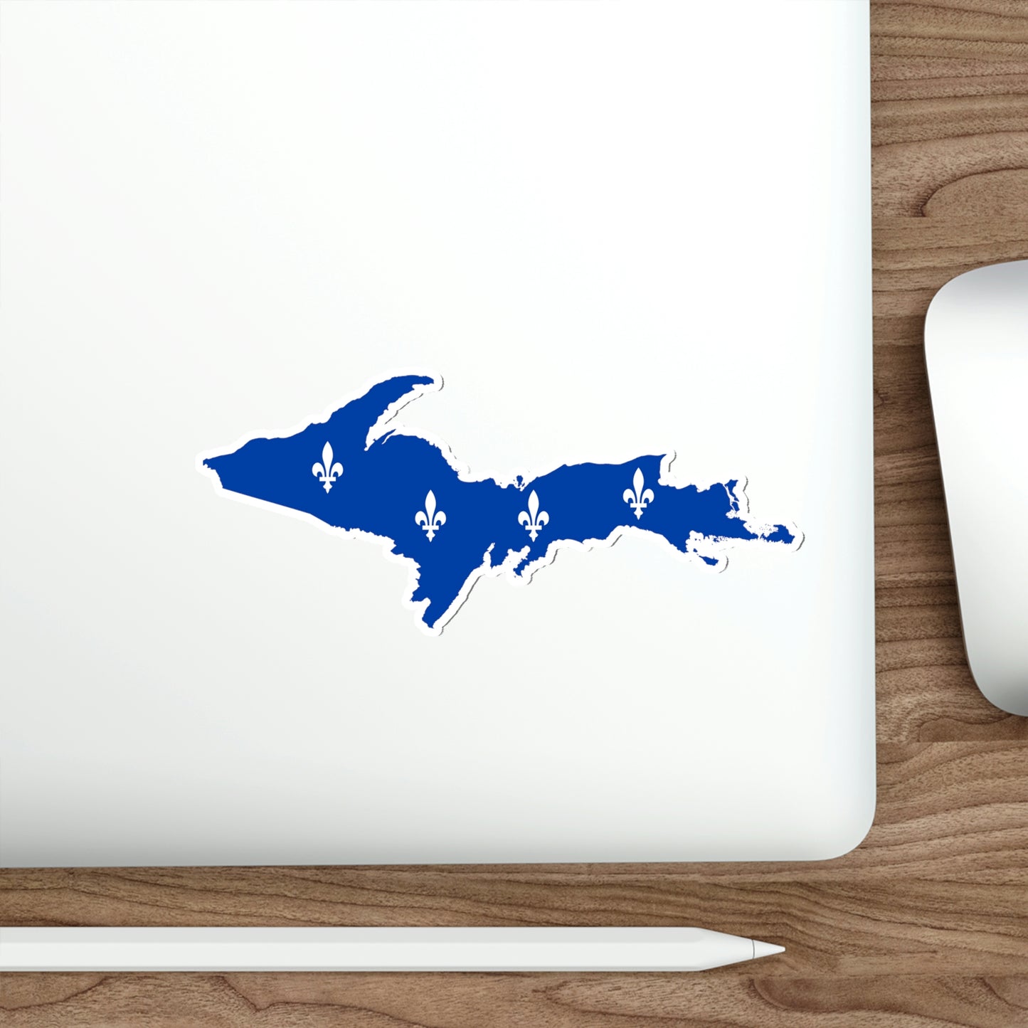 Michigan Upper Peninsula Die Cut Stickers (w/ UP Quebec Flag Outline) | Indoor/Outdoor