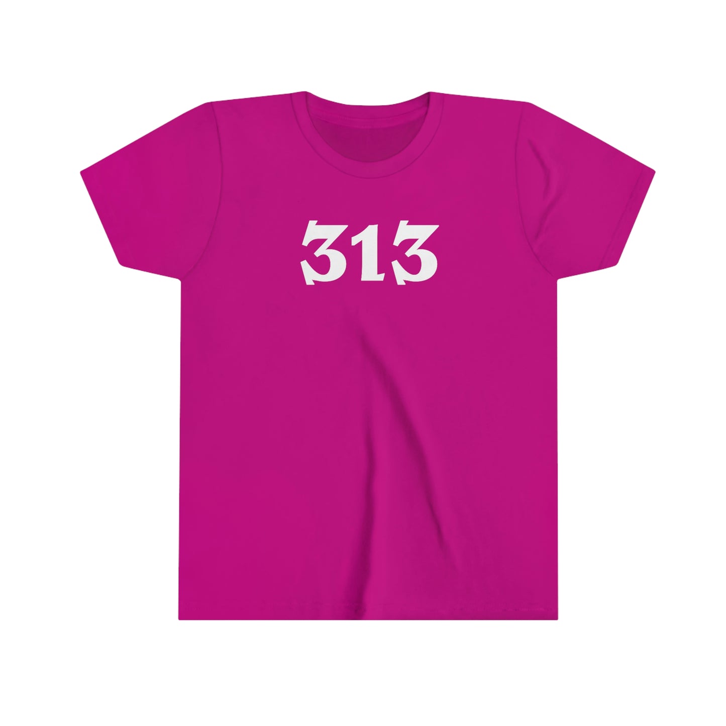 Detroit '313' T-Shirt (Angry Serif Font) | Youth Short Sleeve