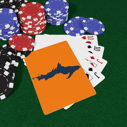 Michigan Upper Peninsula Poker Cards (Orange w/ Navy UP Outline)