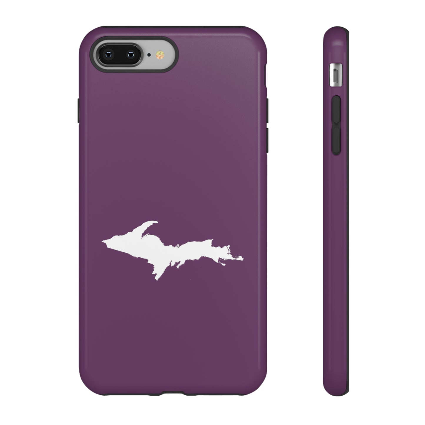 Michigan Upper Peninsula Tough Phone Case (Plum w/ UP Outline) | Apple iPhone