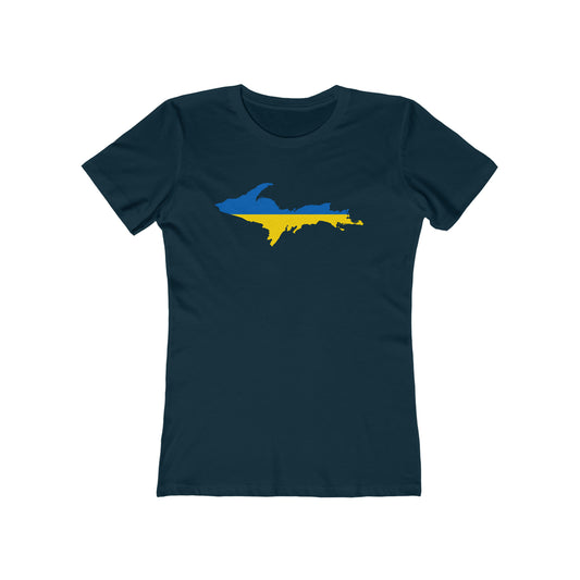 Upper Peninsula T-Shirt (w/ UP Ukraine Flag Outline) | Women's Boyfriend Cut