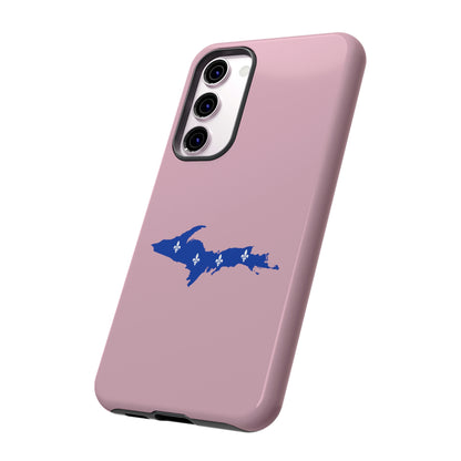 Michigan Upper Peninsula Tough Phone Case (Pink w/ UP Quebec Flag Outline) | Samsung & Pixel Android