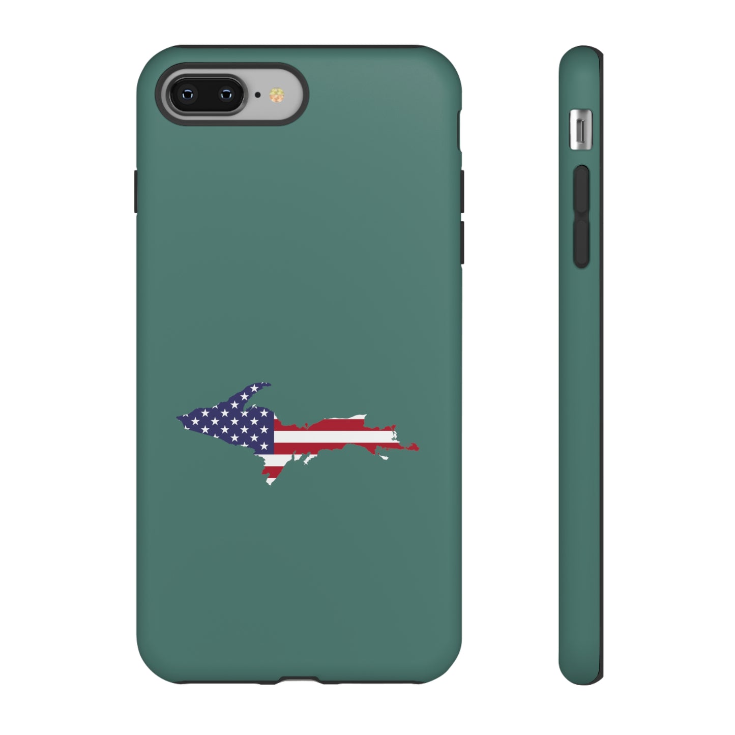 Michigan Upper Peninsula Tough Phone Case (Copper Green w/ UP USA Outline) | Apple iPhone