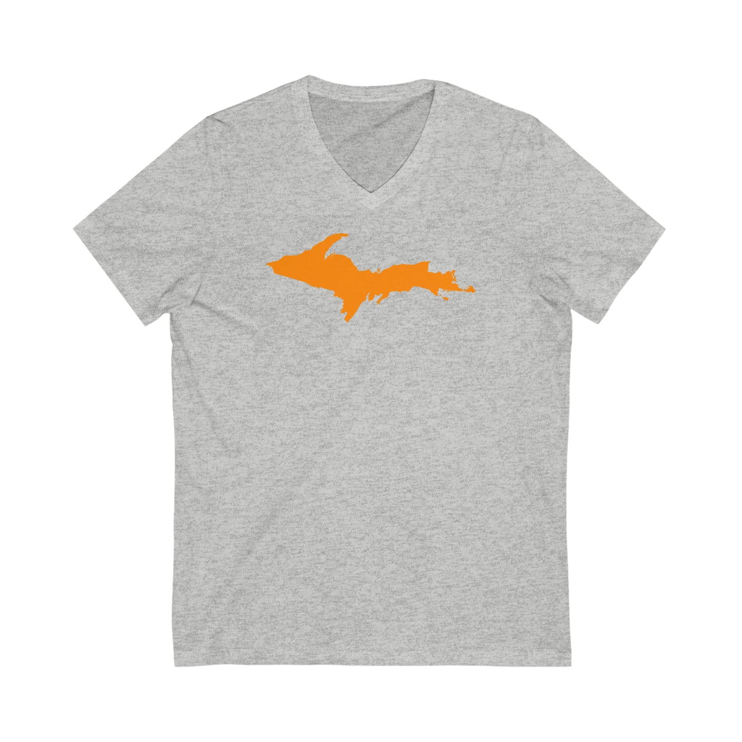 Michigan Upper Peninsula T-Shirt (w/ Orange UP Outline) | Unisex V-Neck