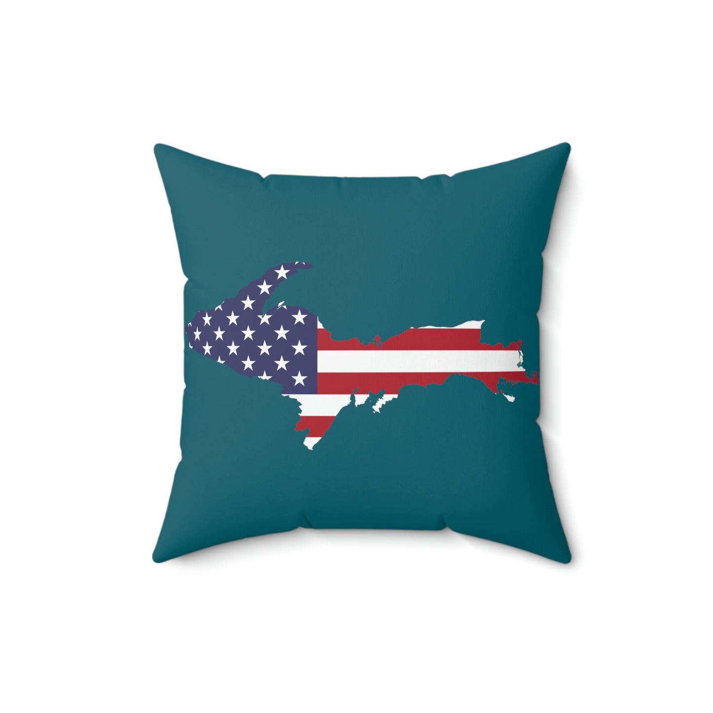 Michigan Upper Peninsula Accent Pillow (w/ UP USA Flag Outline) | Auburn Hills Blue