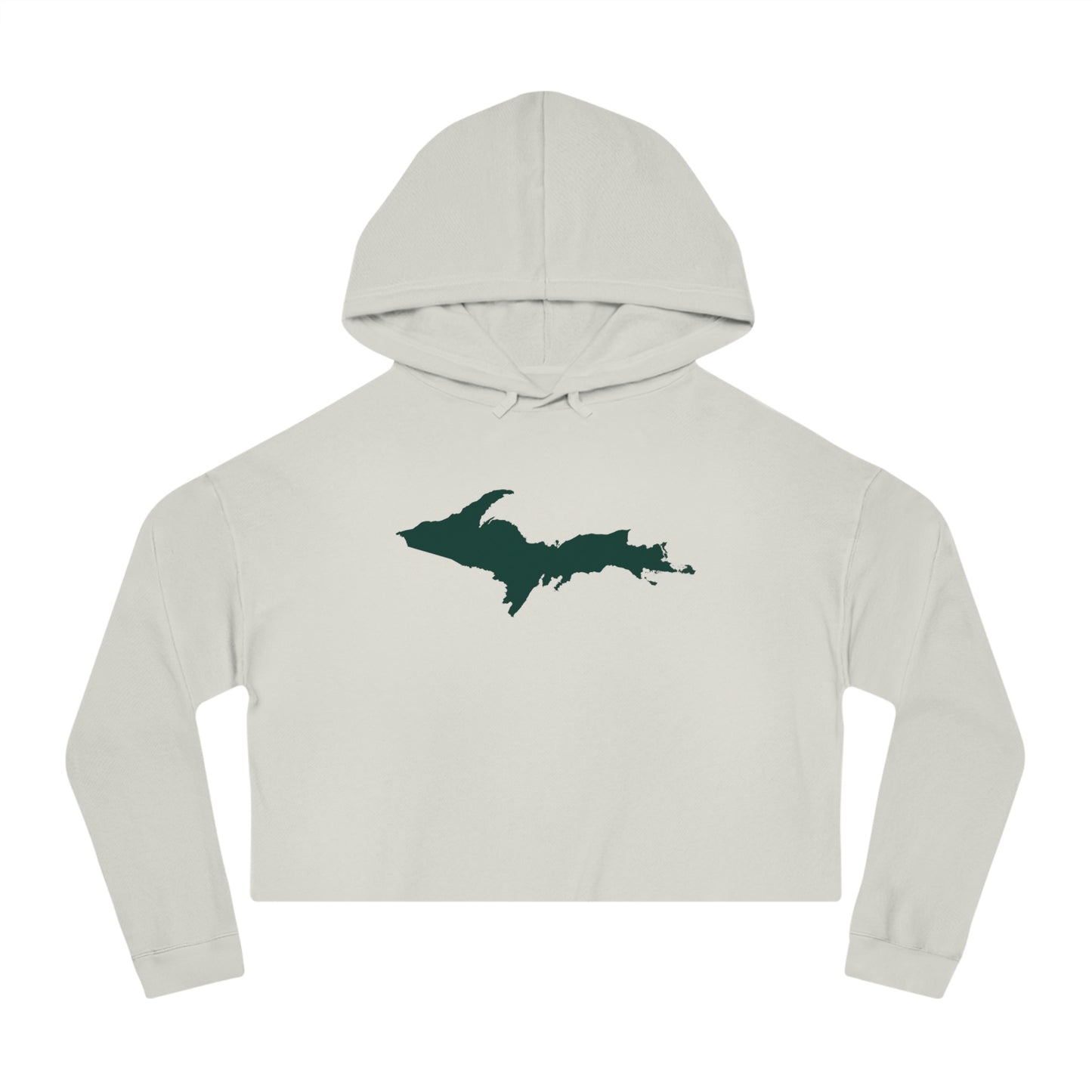 Michigan Upper Peninsula Hoodie (w/ Green UP Outline) | Lightweight Cropped