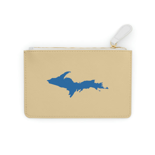 Michigan Upper Peninsula Mini Clutch Bag (Maple Color w/ Azure UP Outline)