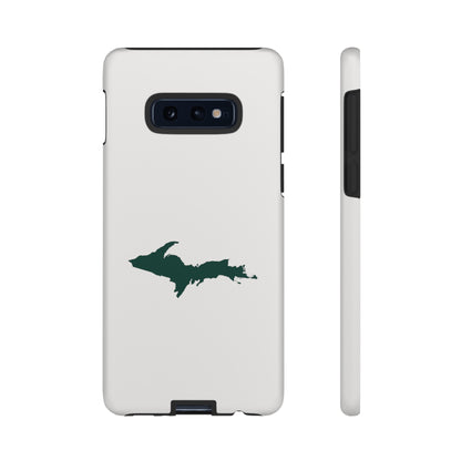 Michigan Upper Peninsula Tough Phone Case (Birch Bark White w/ Green UP Outline) | Samsung & Pixel Android