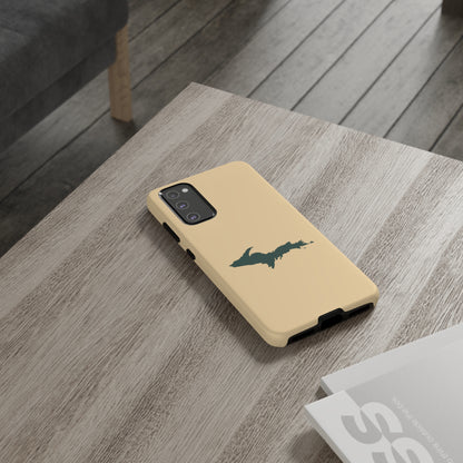 Michigan Upper Peninsula Tough Phone Case (Maple Color w/ Green UP Outline) | Samsung & Pixel Android