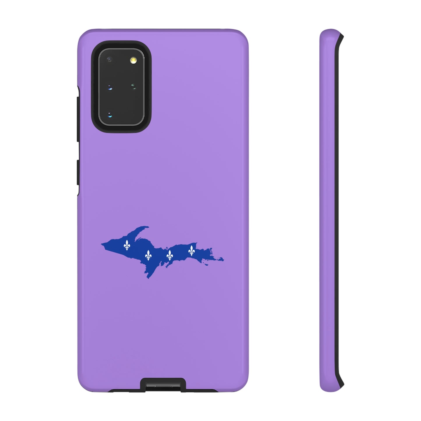 Michigan Upper Peninsula Tough Phone Case (Lavender w/ UP Quebec Flag Outline) | Samsung & Pixel Android