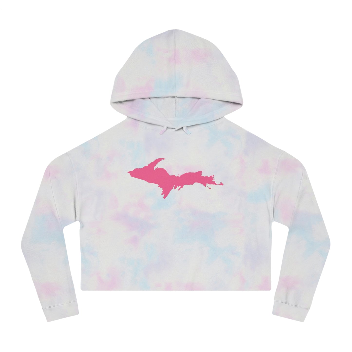 Michigan Upper Peninsula Hoodie (w/ Pink UP Outline) | Lightweight Cropped