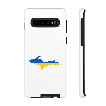 Michigan Upper Peninsula Tough Phone Case (w/ UP Ukraine Flag Outline) | Samsung & Pixel Android