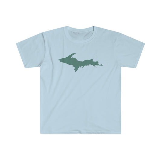 Michigan Upper Peninsula T-Shirt (w/ Copper Green UP Outline) | Unisex Budget