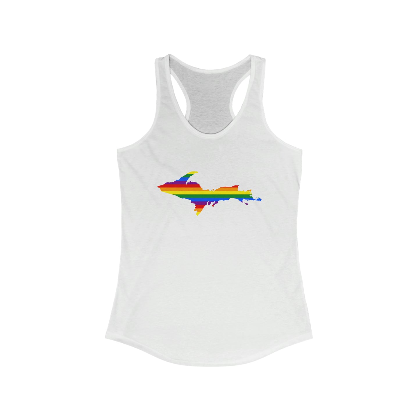 Michigan Upper Peninsula Tank Top (w/ UP Pride Flag Outline) | Women's Racerback