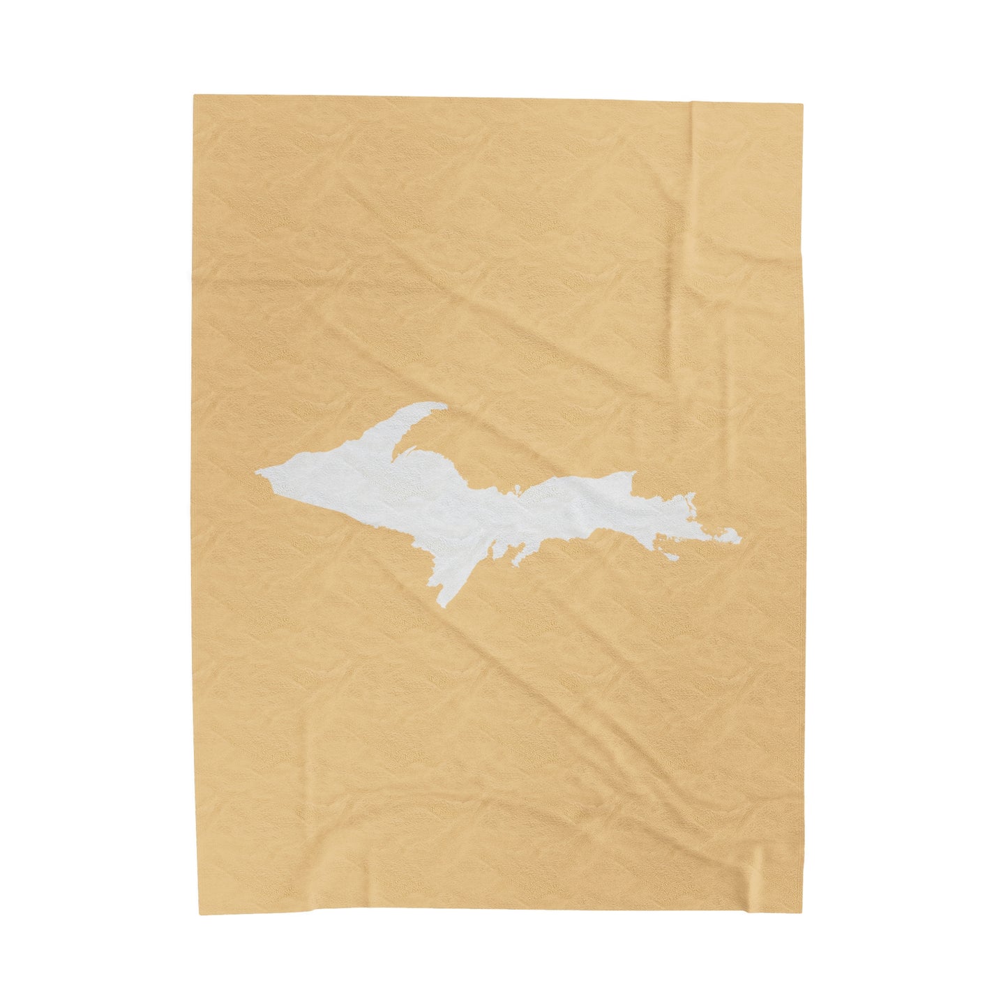 Michigan Upper Peninsula Plush Blanket (w/ UP Outline) | Maple Color